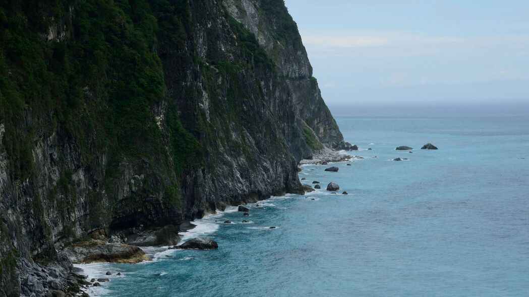 海岸岩石美景，超清4K海洋风景壁纸，3840x2160分辨率，高清下载