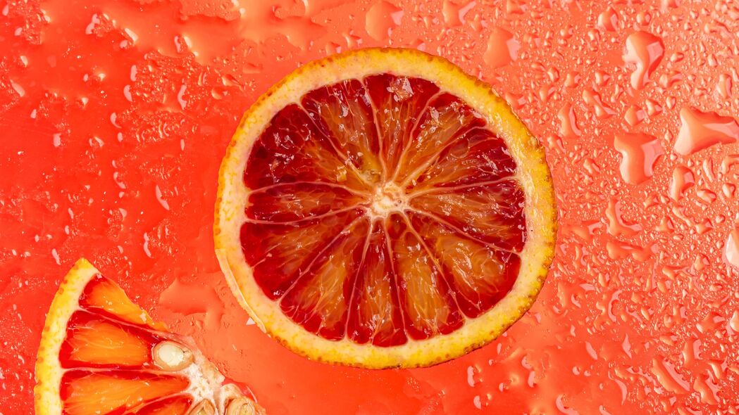 橙色 柑橘 楔形 新鲜 红色 4k壁纸 3840x2160