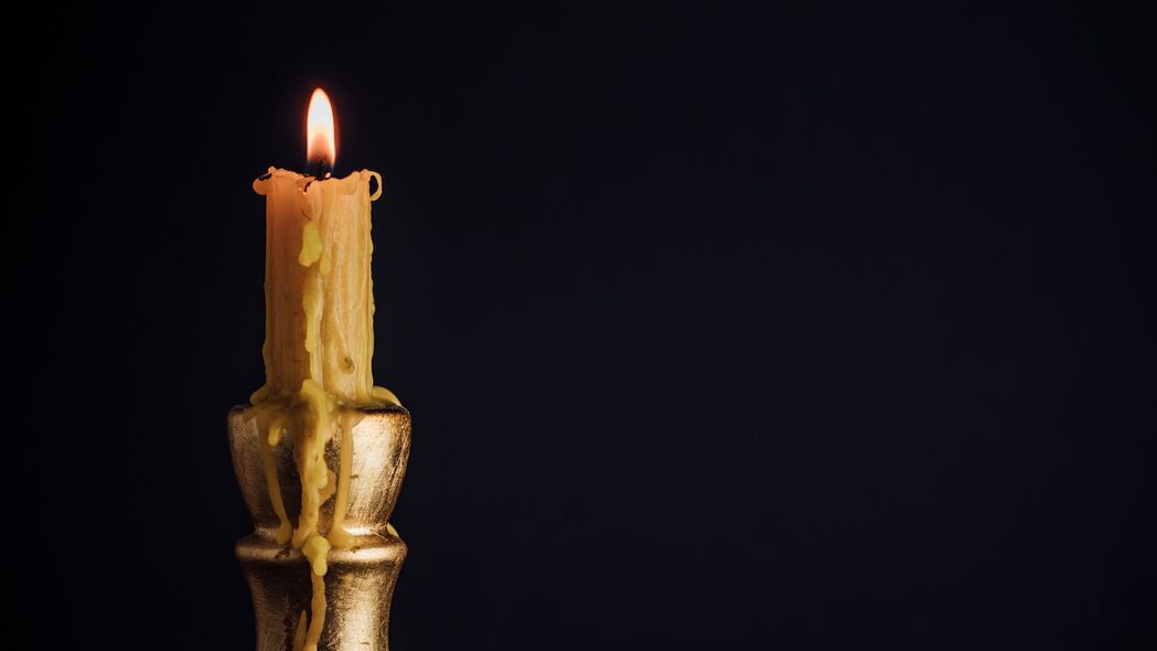 蜡烛 烛台 火 深色 4k壁纸 3840x2160