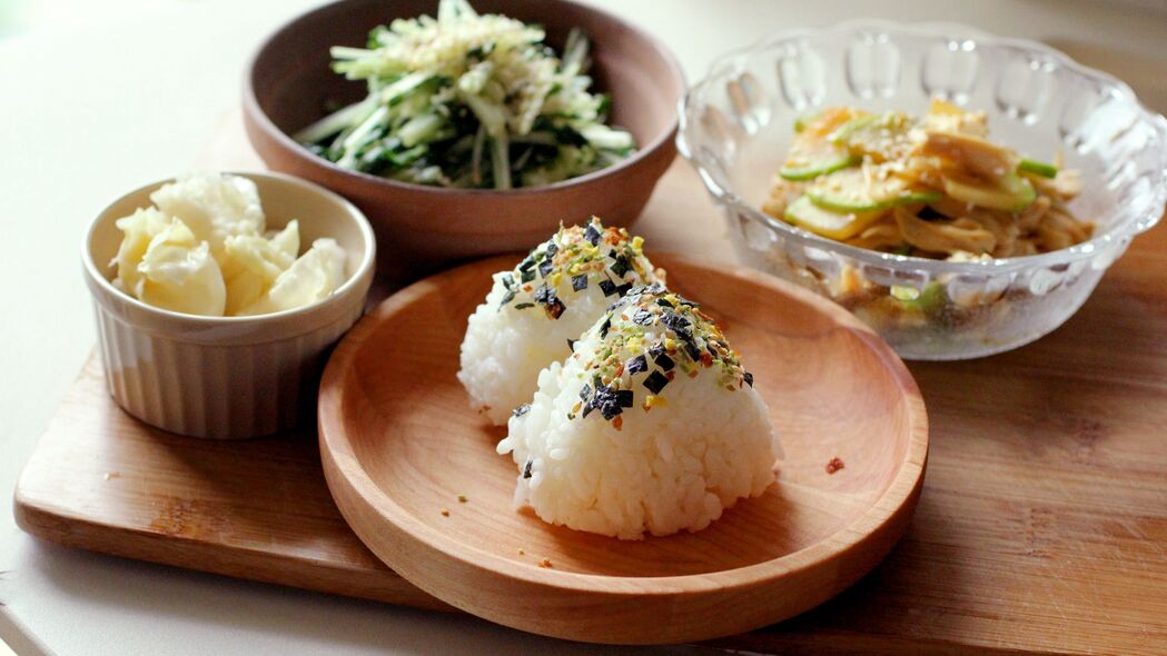 米饭 沙拉 烹饪 菜肴 4k壁纸 3840x2160