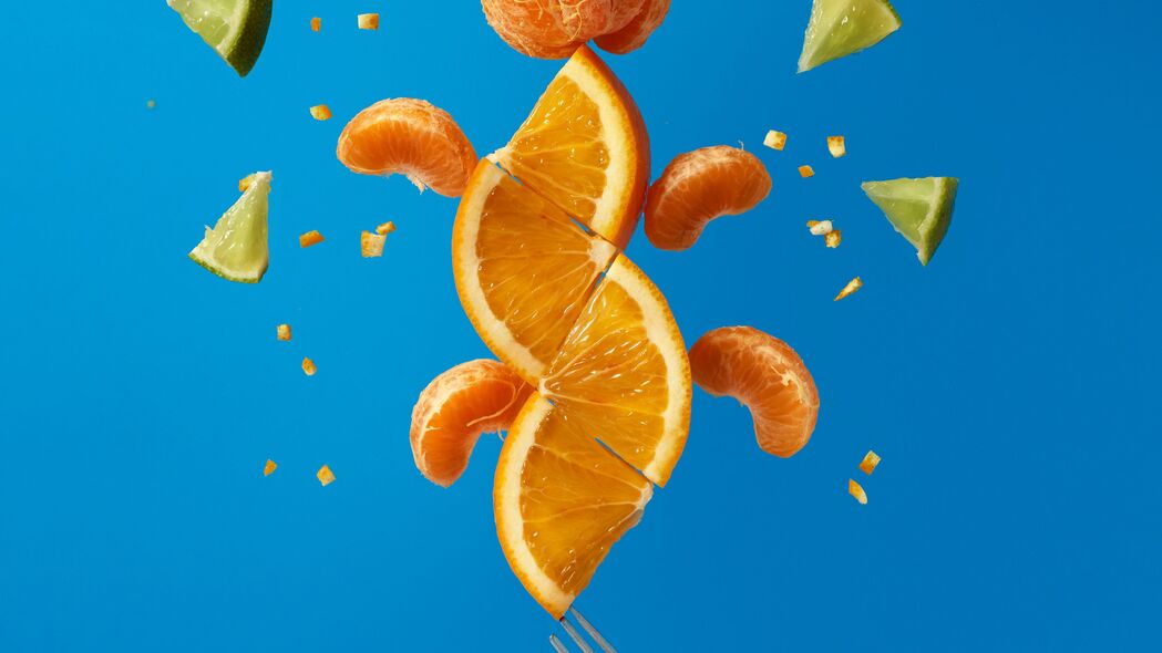 水果 柑橘 楔形 新鲜 明亮的 4k壁纸 3840x2160