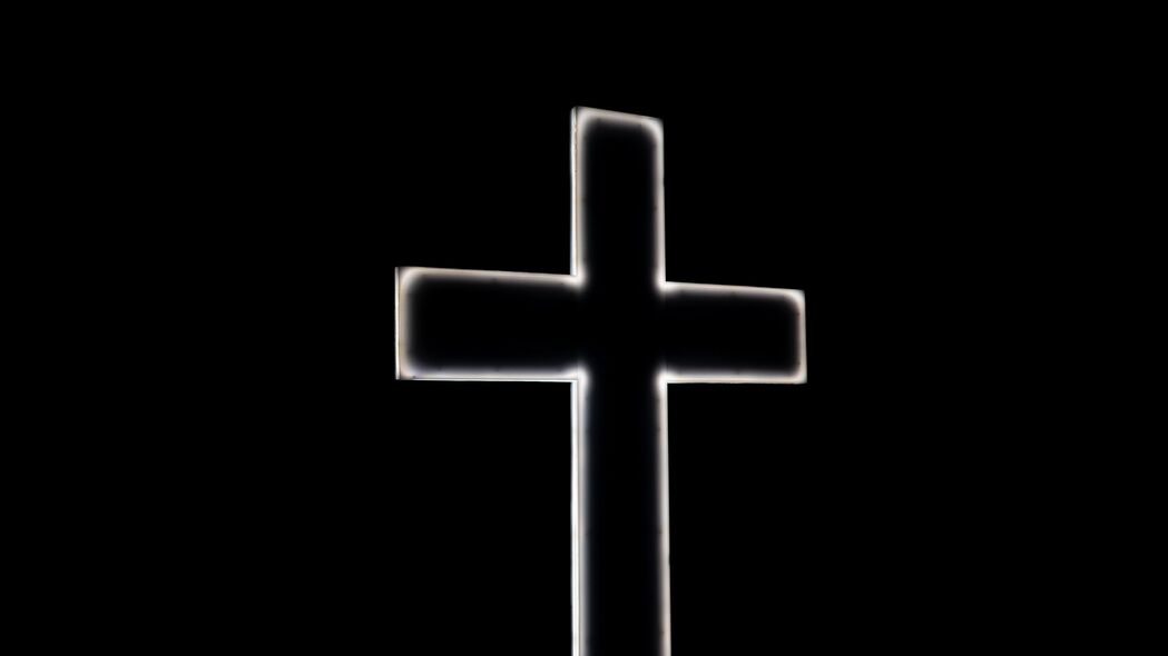 十字架 宗教 上帝 霓虹灯 黑白 黑色 4k壁纸 3840x2160