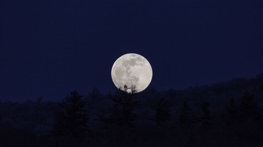 月亮 满月 夜晚 自然 深色 4k壁纸 3840x2160