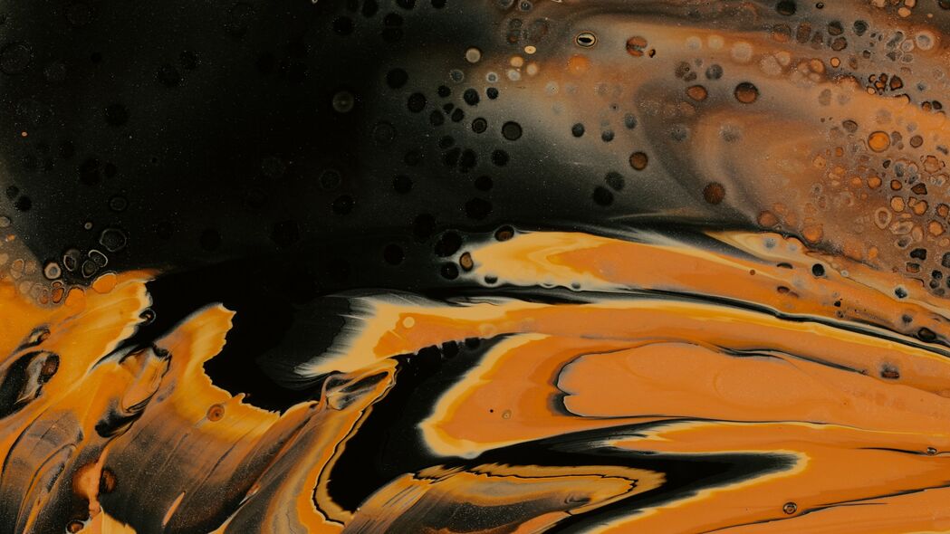 油漆 污渍 斑点 抽象 橙色 黑色 4k壁纸 3840x2160