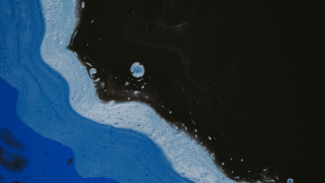 油漆 液体 波浪 斑点 抽象 蓝色 4k壁纸 3840x2160