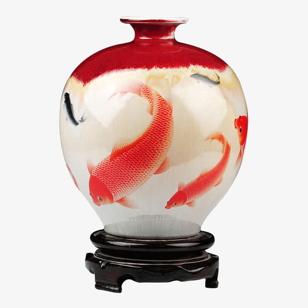 景德镇陶瓷器石榴花瓶