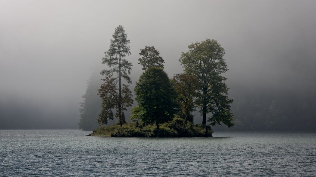 岛屿 树木 雾 河流 风景 4k壁纸 3840x2160