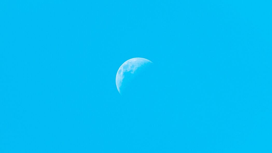 月亮 天空 蓝色 极简主义 4k壁纸 3840x2160