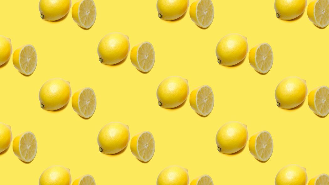 柠檬 柑橘 图案 纹理 黄色 4k壁纸 3840x2160