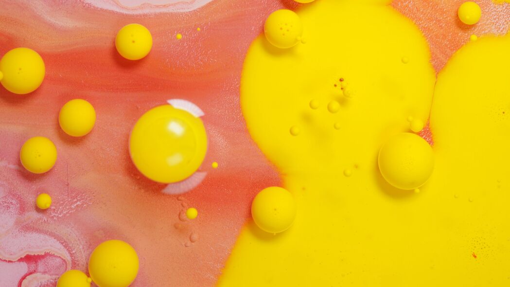 气泡 油漆 污渍 液体 抽象 黄色 4k壁纸 3840x2160