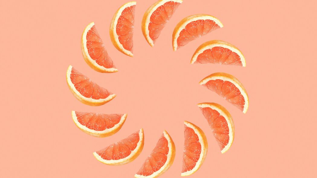 葡萄柚 水果 切片 柑橘 4k壁纸 3840x2160
