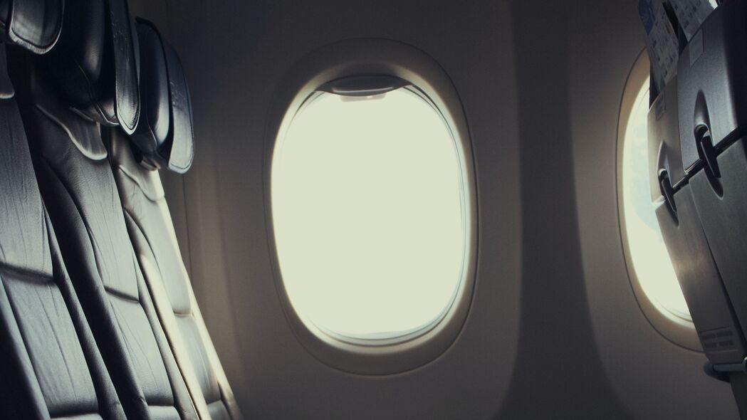 飞机 座椅 舷窗 窗户 浅色 4k壁纸 3840x2160