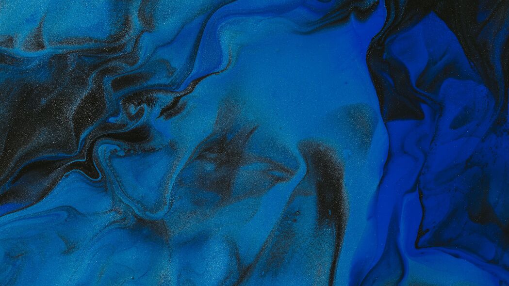 油漆 液体 污渍 混合 抽象 蓝色 4k壁纸 3840x2160