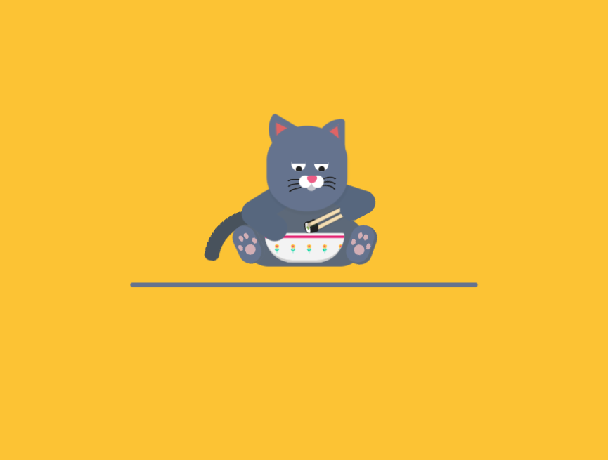卡通插画素材必备，可爱动态猫吃寿司图片