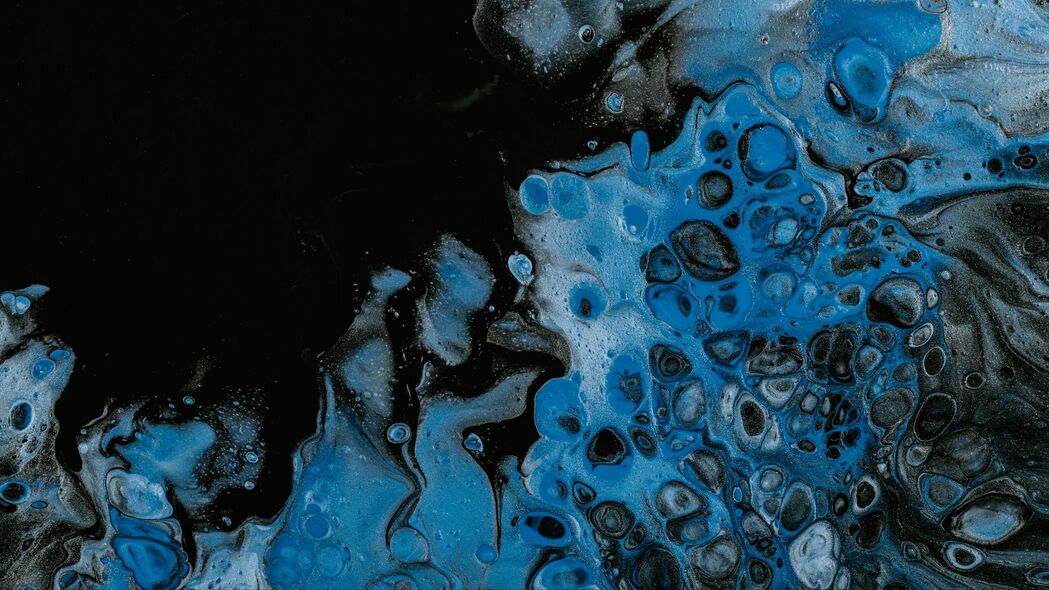 液体 油漆 斑点 污渍 抽象 蓝色 4k壁纸 3840x2160