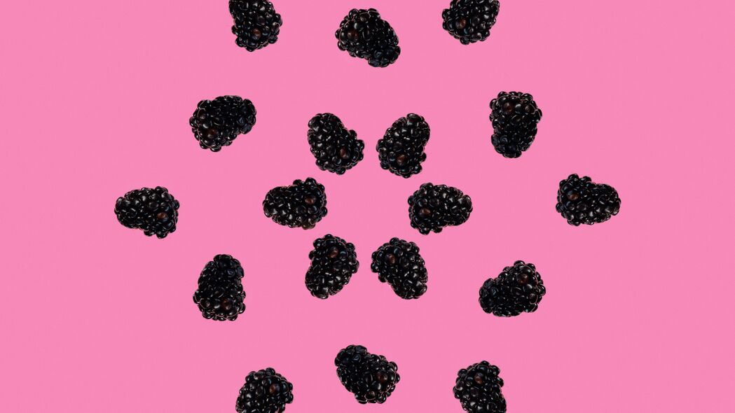 黑莓 浆果 黑色 粉红色 极简主义 4k壁纸 3840x2160