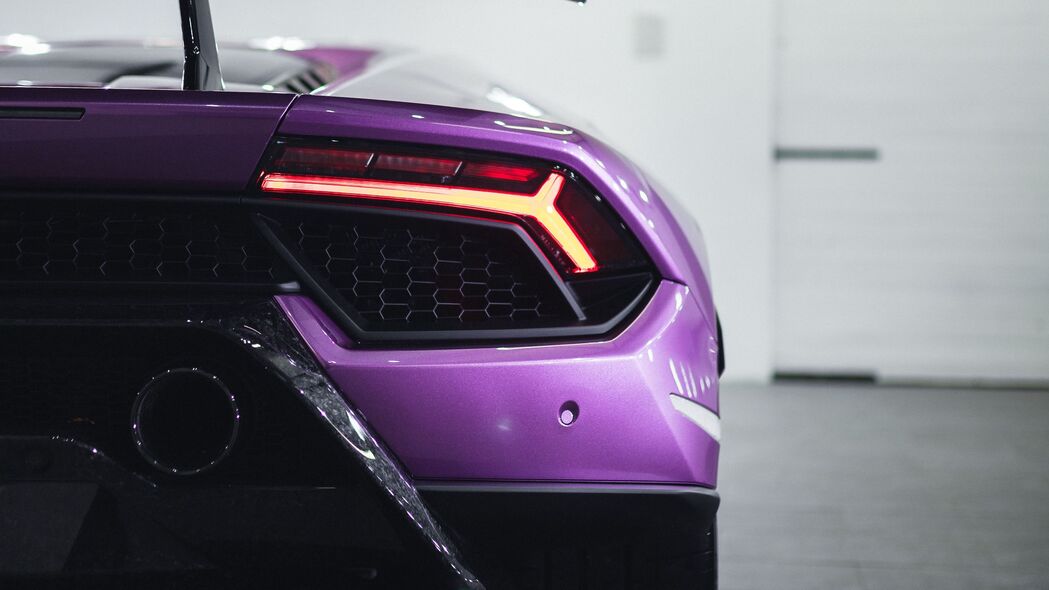 兰博基尼 汽车 跑车 超级跑车 紫色 后视 4k壁纸 3840x2160