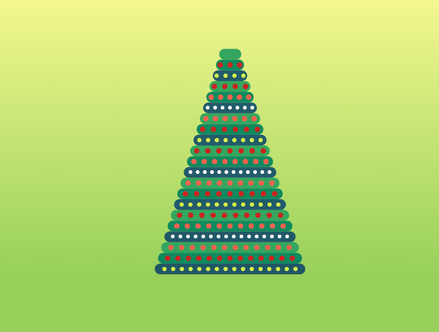 圣诞树动态html代码，卡通节日树灯效果图