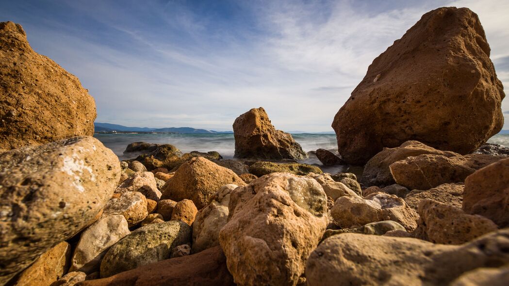 岩石 石头 海岸 大海 自然 4k壁纸 3840x2160
