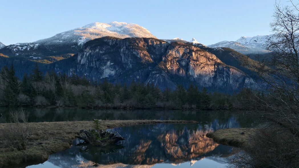 山 湖 水 反射 自然 风景 4k壁纸 3840x2160