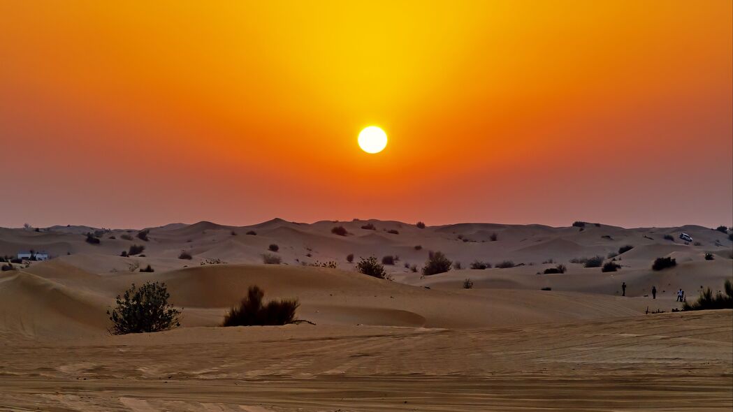 沙漠 日落 沙丘 沙子 4k壁纸 3840x2160