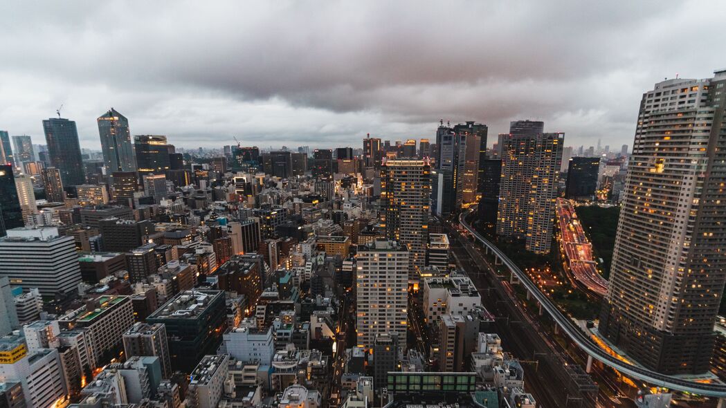城市 鸟瞰图 建筑物 大都市 东京 日本 4k壁纸 3840x2160
