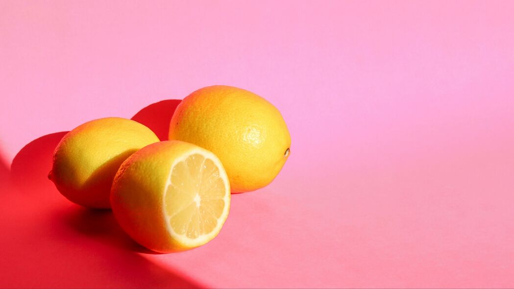 柠檬 水果 柑橘 黄色 粉红色 4k壁纸 3840x2160