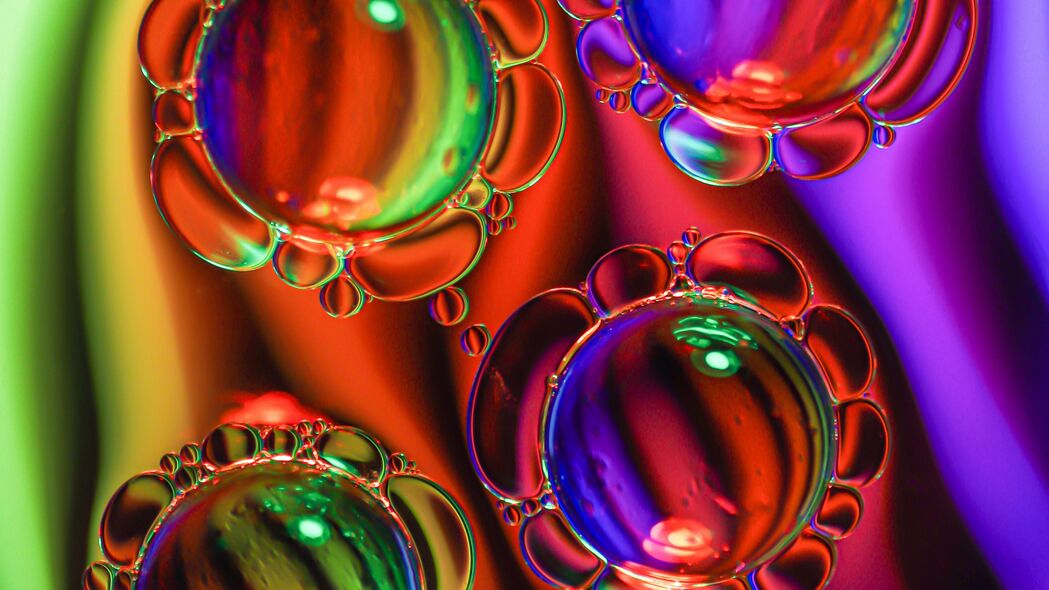气泡 油 液体 宏观 彩色 4k壁纸 3840x2160