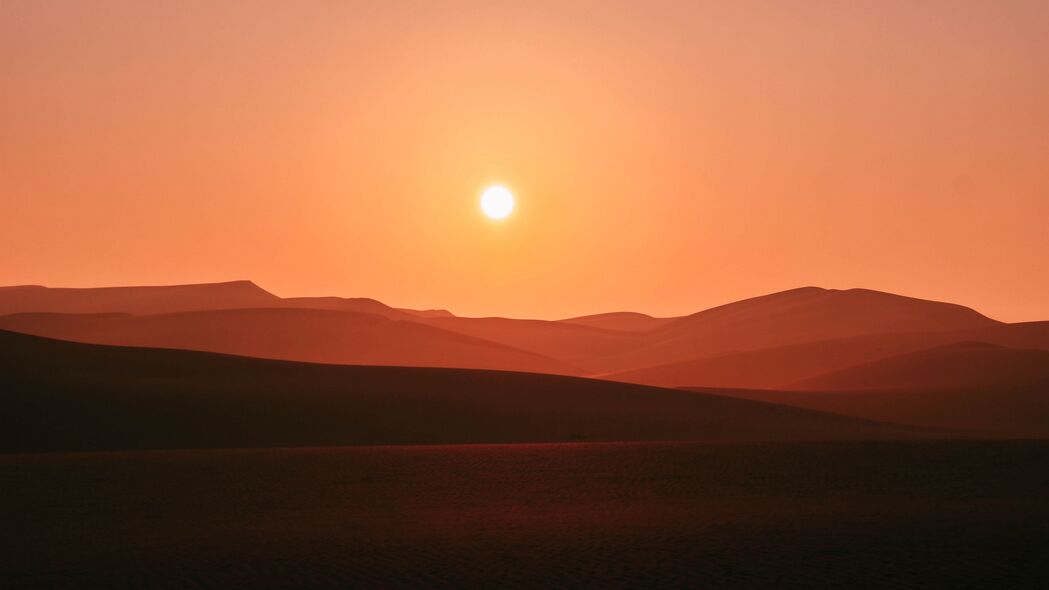 沙漠 日落 山丘 沙子 黄昏 4k壁纸 3840x2160
