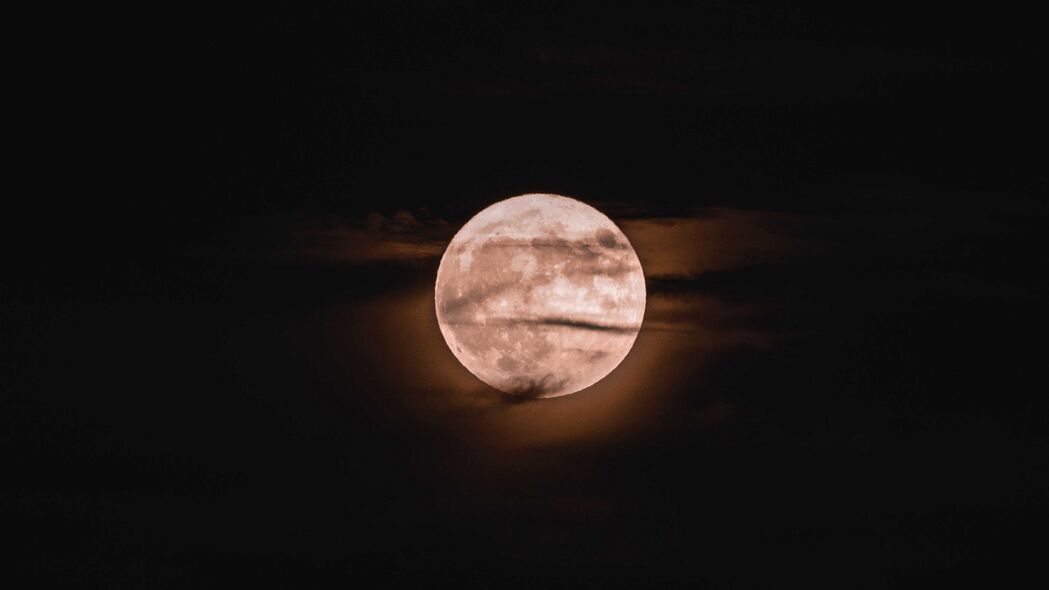满月 月亮 云 夜晚 深色 4k壁纸 3840x2160