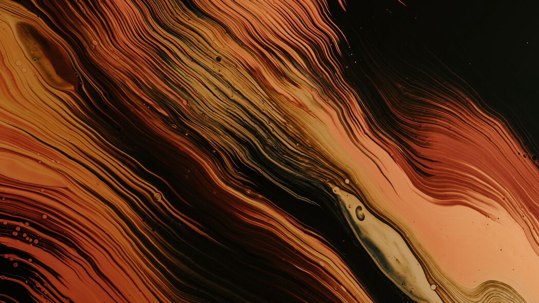 污渍 波浪 油漆 液体 抽象 棕色 4k壁纸 3840x2160