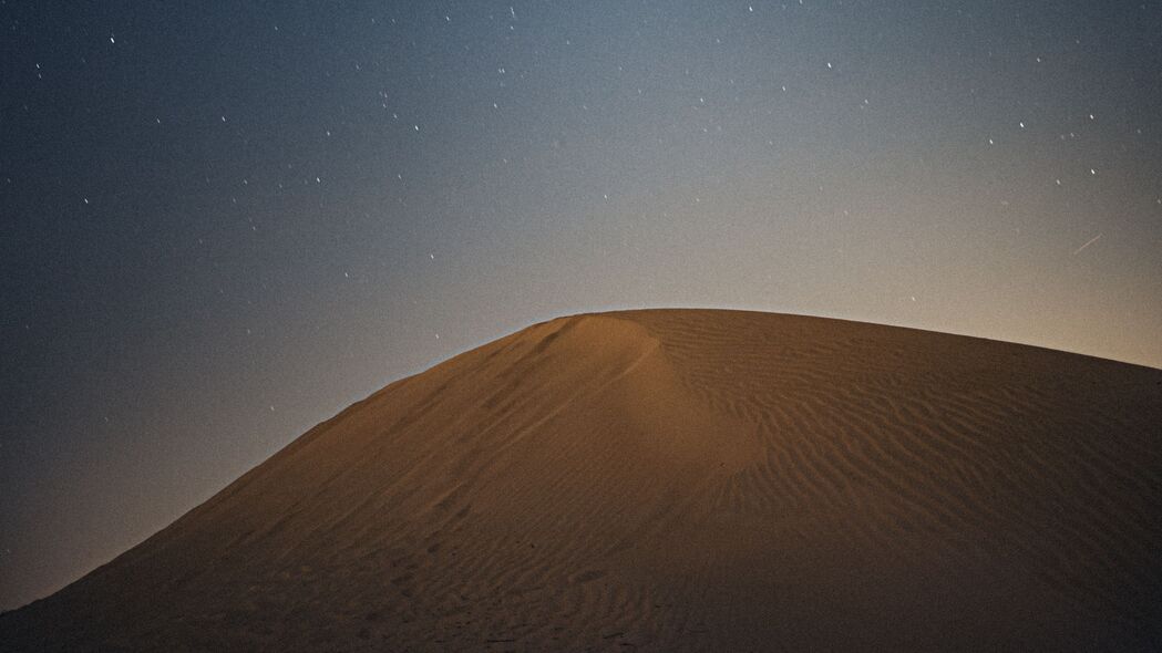 沙漠 山丘 星空 夜间 4k壁纸 3840x2160