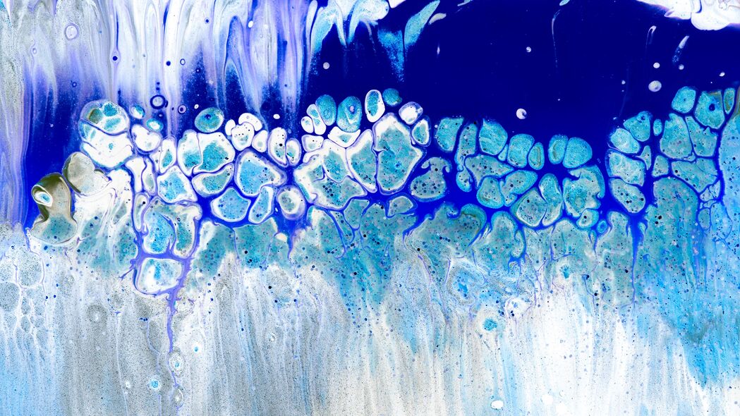 污渍 液体 油漆 蓝色 抽象 4k壁纸 3840x2160