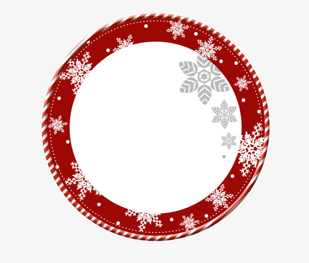 圣诞节雪花圆形边框