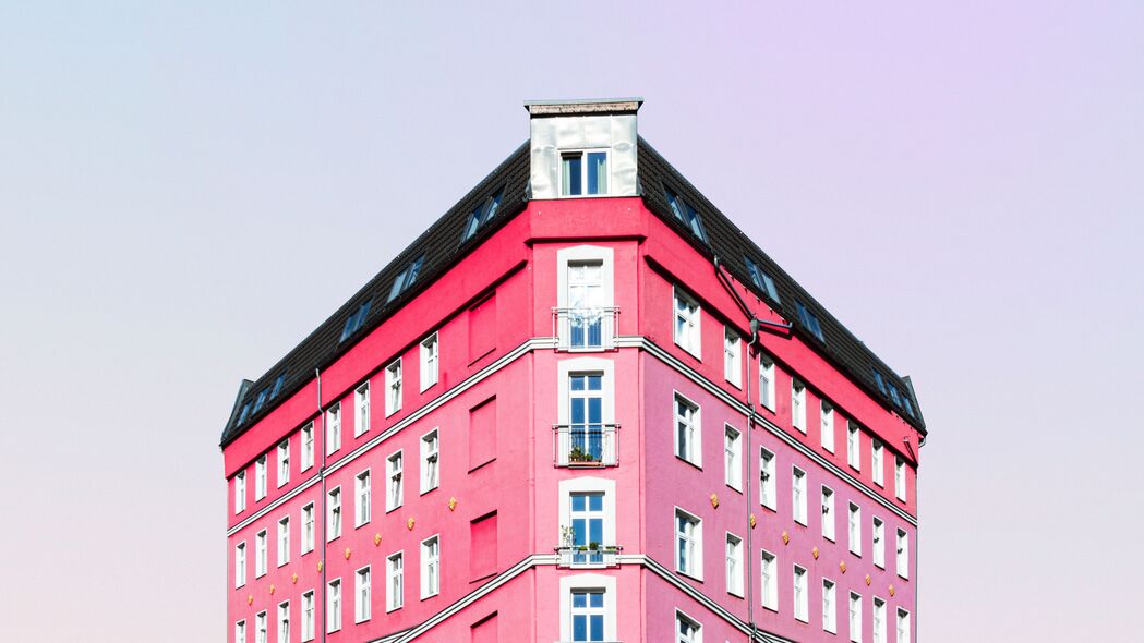 建筑 立面 极简主义 粉红色 建筑 4k壁纸 3840x2160