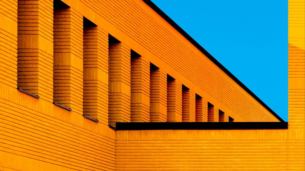 建筑 极简主义 建筑 橙色 4k壁纸 3840x2160