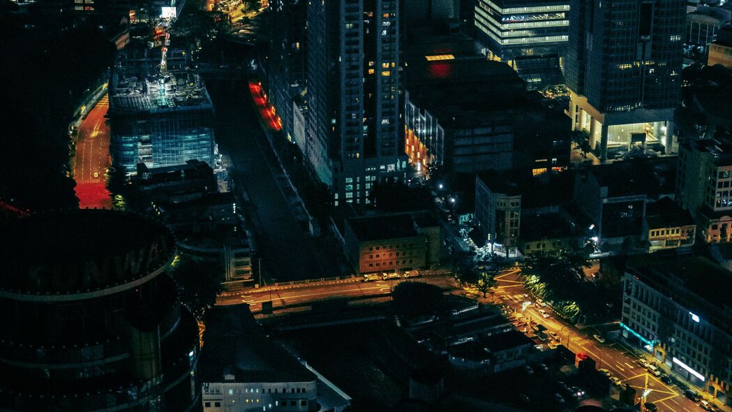 城市 夜晚 鸟瞰图 建筑物 大都市 4k壁纸 3840x2160