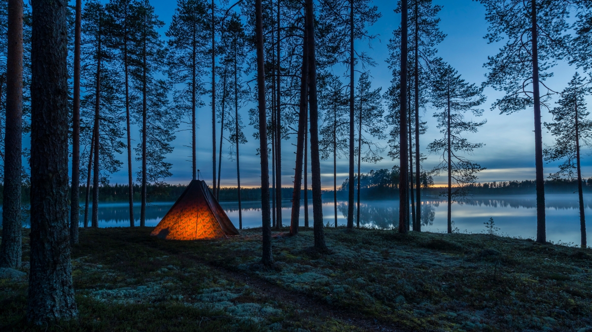 芬兰东部的Muje Oulu湖风景4K壁纸