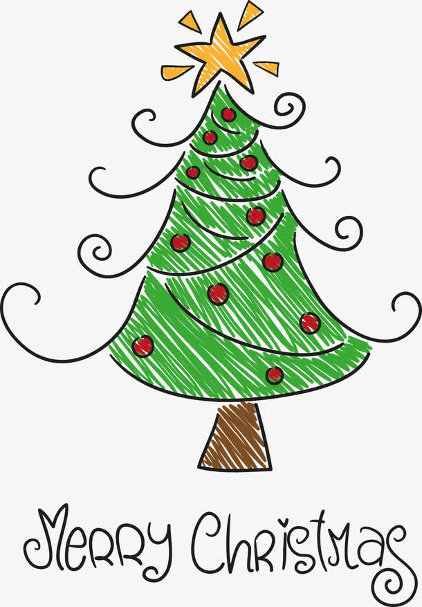 手绘圣诞树图片