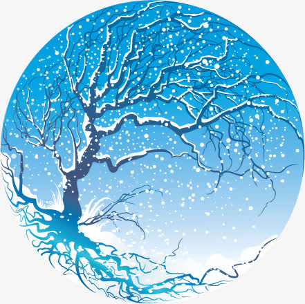 水晶球四季树冬季矢量PNG，高清透明素材，助力圣诞节日设计