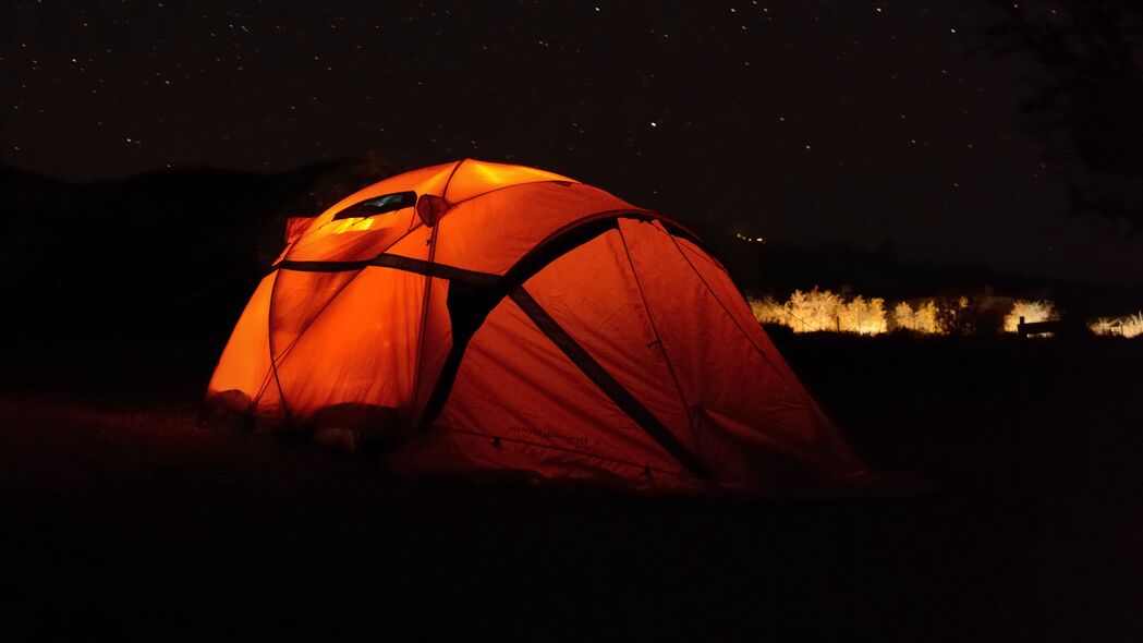帐篷 露营 夜晚 星空 星星 4k壁纸 3840x2160