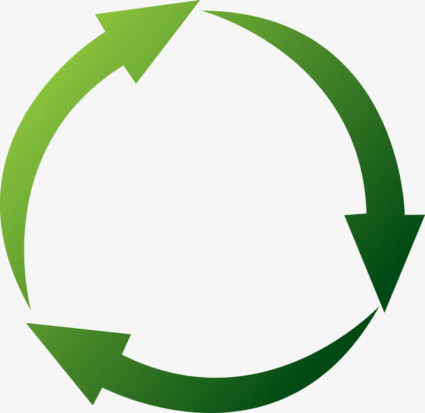 绿色循环使用箭头图标