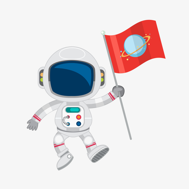 卡通外太空宇航员旗帜