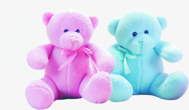 粉色蓝色小熊毛绒玩具
