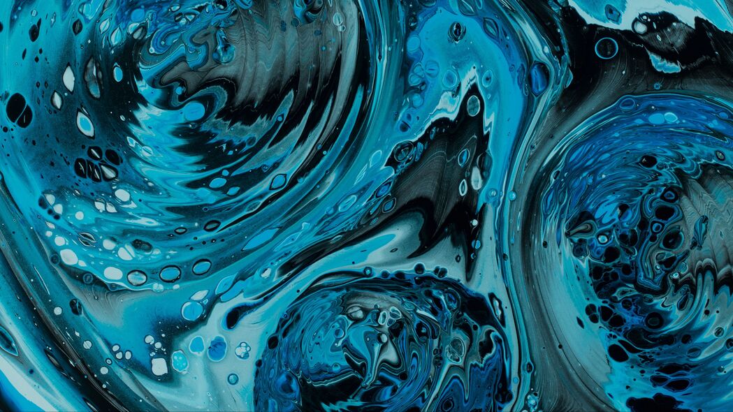 油漆 液体 流体艺术 污渍 失真 蓝色 4k壁纸 3840x2160
