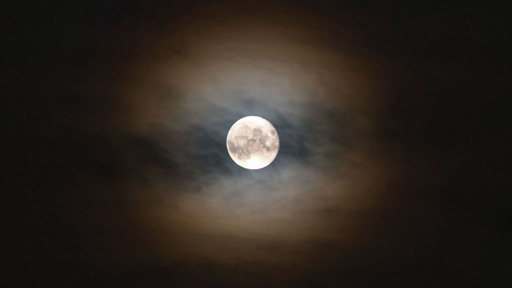 满月 月亮 夜晚 云 4k壁纸 3840x2160