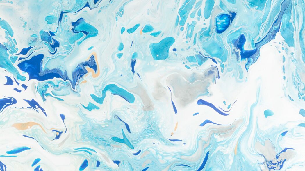 油漆 流体艺术 污渍 液体 蓝色 失真 4k壁纸 3840x2160