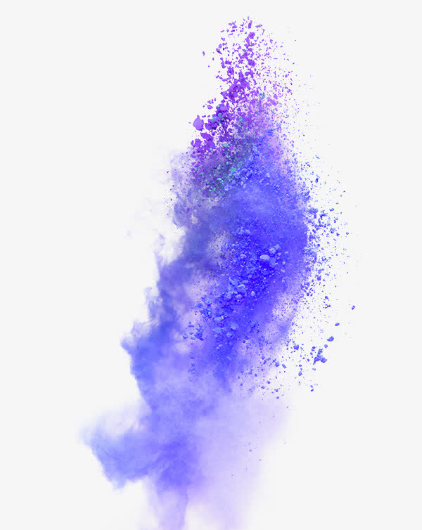 创意合成紫色的粉尘喷溅