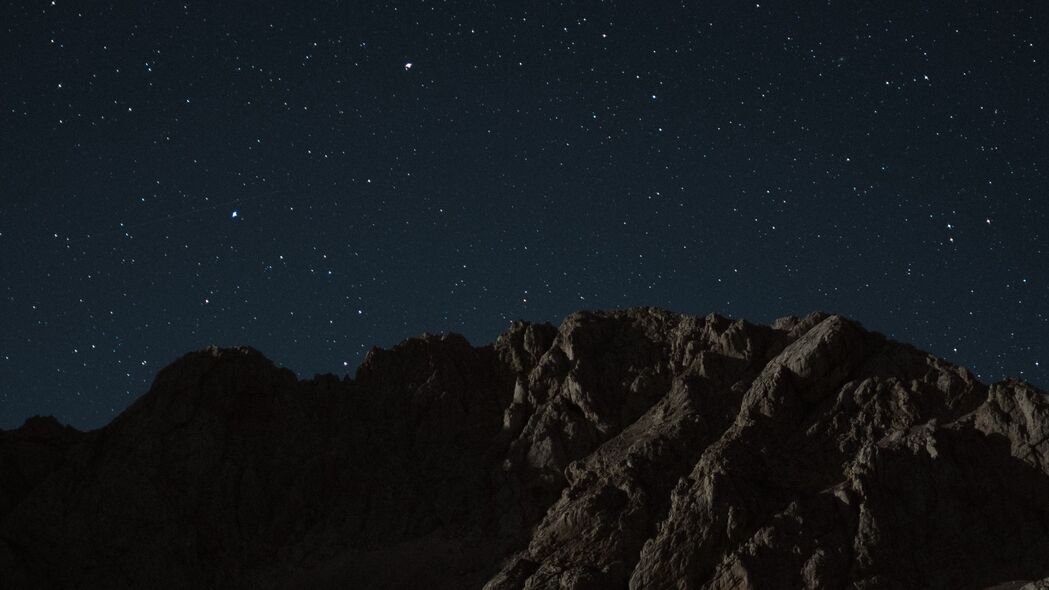 山脉 石头 岩石 夜晚 星星 4k壁纸 3840x2160