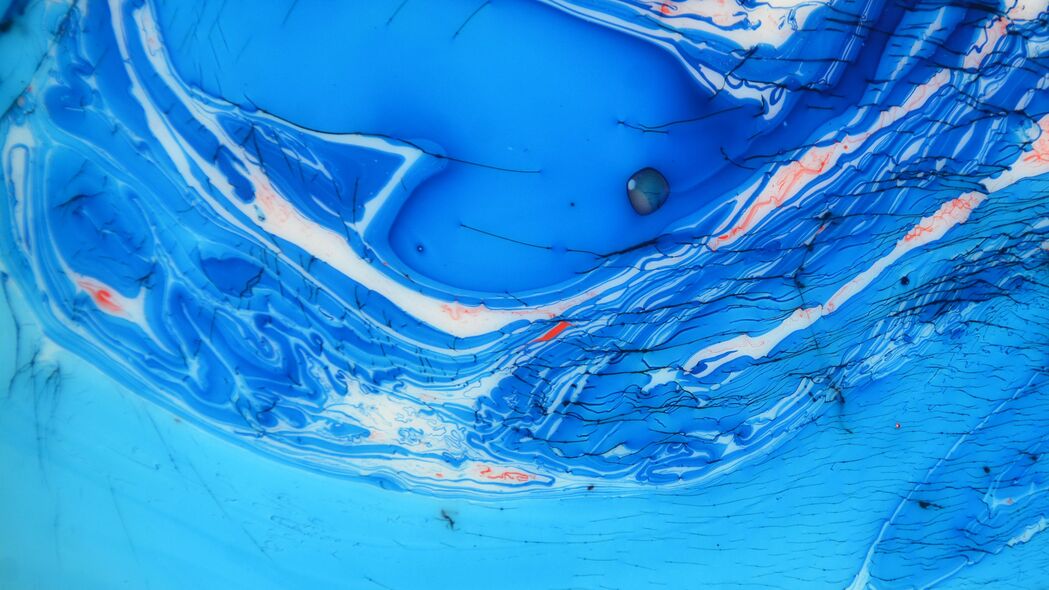 油漆 液体 污渍 斑点 蓝色 4k壁纸 3840x2160